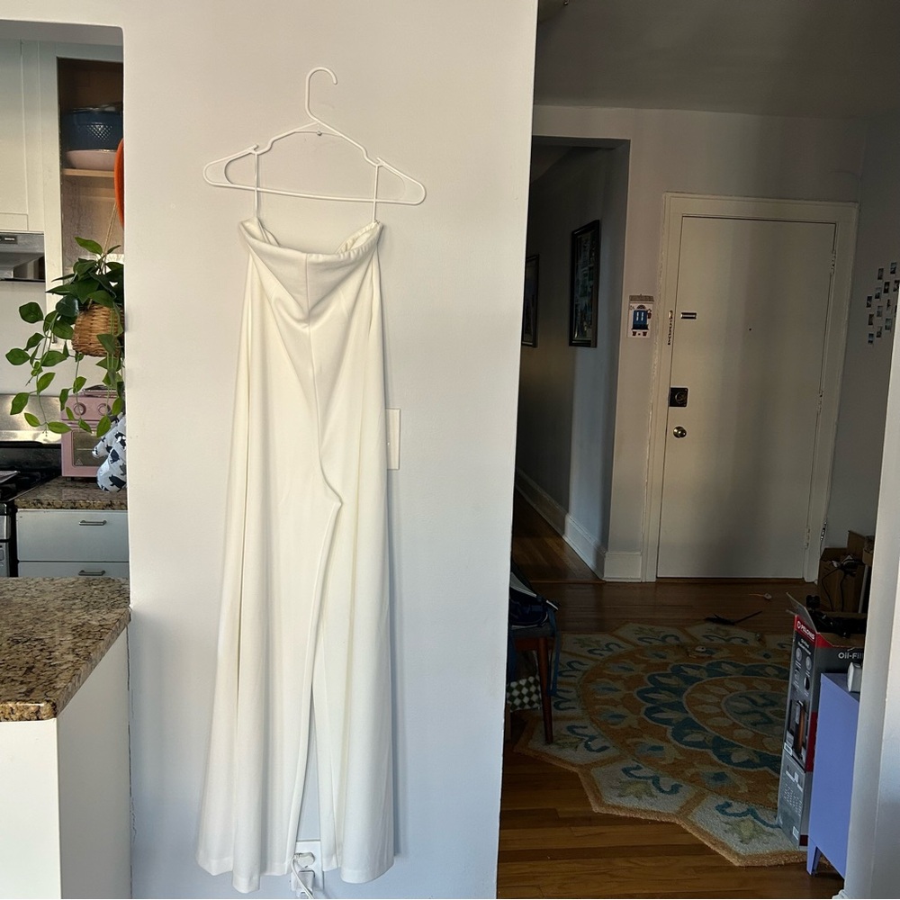 ZARA White Strapless Jumpsuit